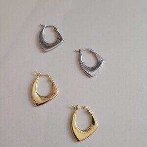 Set of Silver and Gold Aysymmetrical Earrings